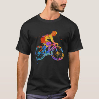 Cyclist Graphic  Colorful Road Bike Bicycle T-Shirt