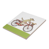 Cyclist Hund mit Eichhörnchenfreund - Fun Animal A Fliese (Seite)