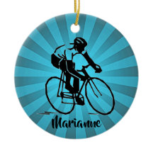 Cyclist Keramik Ornament