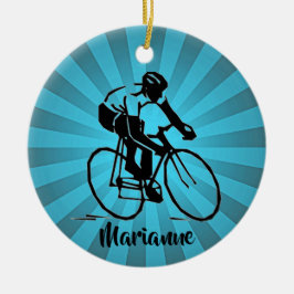 Cyclist Keramik Ornament