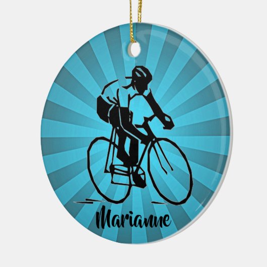 Cyclist Keramik Ornament (Links)