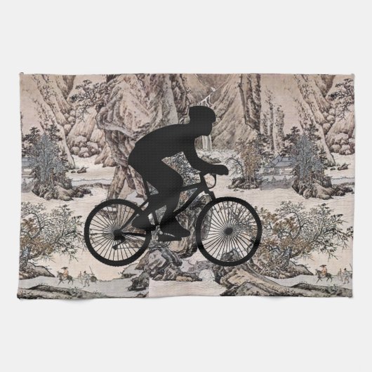 Cyclist Kitchtuch Geschirrtuch (Horizontal)