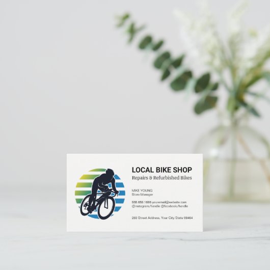 Cyclist-Logo | Bike Shop Terminkarte (Stehend Vorderseite)