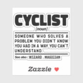 Cyclist Noun Funny Cycling Lover Sarcastic Redewen Aufkleber (Blatt)