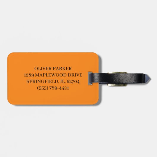 Cyclist on Orange Background Gepäckanhänger (Rückseite horizontal)