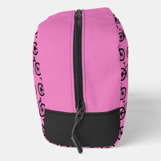Cyclist Pink Bike Patterned Personalised Monogram Waschbeutel (Rechts)