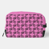 Cyclist Pink Bike Patterned Personalised Monogram Waschbeutel (Rückseite)