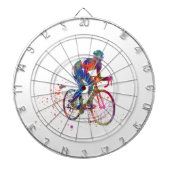 Cyclist racer in watercolor dartscheibe (vorne)