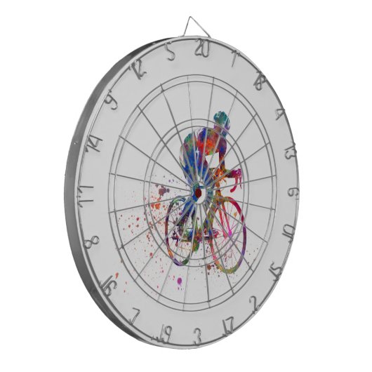 Cyclist racer in watercolor dartscheibe (Vorderseite Links)