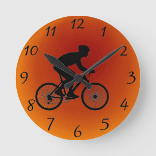 Cyclist Round Wall Clock Runde Wanduhr