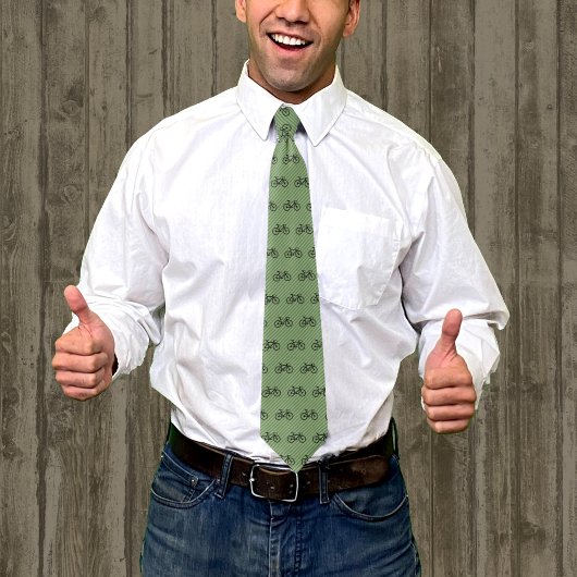 Cyclist Theme - Road Racing Bicycle on Stripey Krawatte