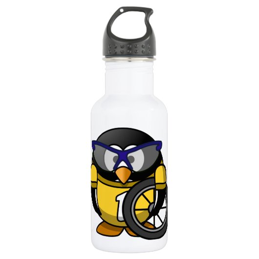 Cyclistpinguin Edelstahlflasche (Vorderseite)