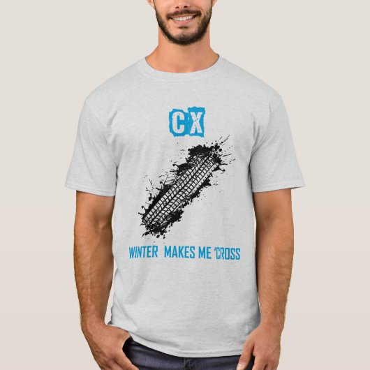 Cyclocross Blau - CX-Winter macht mich Quer T-Shirt (Vorderseite)