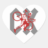 Cyclocross Herz-Aufkleber (Vorderseite)