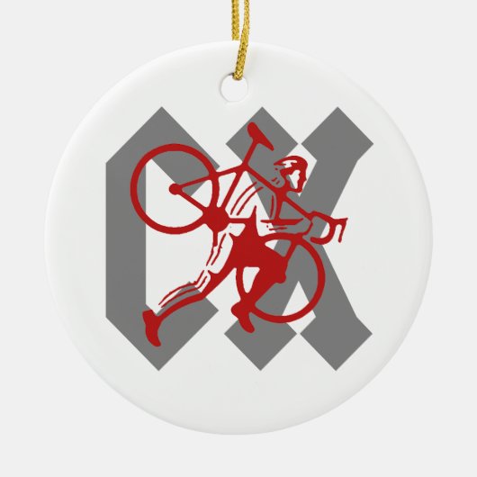 Cyclocross Keramik Ornament (Vorne)