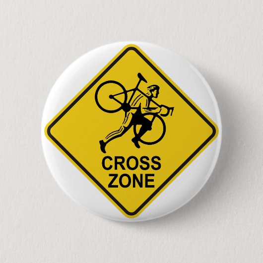 Cyclocross Zone Road Sign Button (Vorderseite)