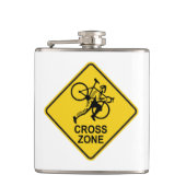 Cyclocross Zone Road Sign Flachmann (Vorderseite)