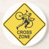Cyclocross Zone Road Sign Getränkeuntersetzer (Vorne)