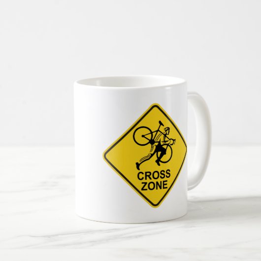 Cyclocross Zone Road Sign Kaffeetasse (VorderseiteRechts)