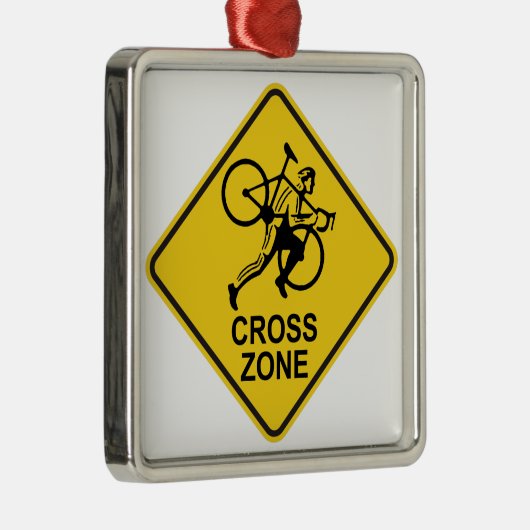 Cyclocross Zone Road Sign Ornament Aus Metall (Rechts)