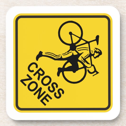 Cyclocross Zone Road Sign Untersetzer (Vorderseite)