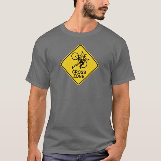 Cyclocross Zonen-Verkehrsschild T-Shirt (Vorderseite)