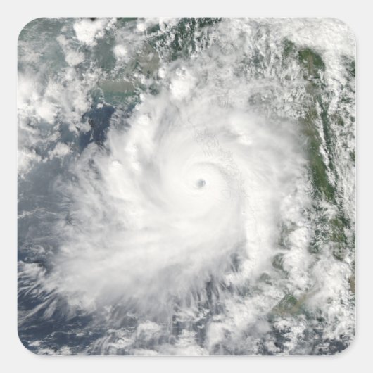 Cyclone Giri zieht über Burma Quadratischer Aufkleber (Vorderseite)
