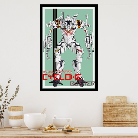 Cyclone Mecha Robot Poster (Küche)