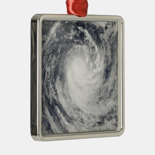 Cyclone Rene über den Südpazifik Silbernes Ornament (Rechts)