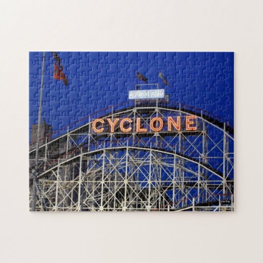 'Cyclone Rollercoaster at Night' Jigsaw Puzzle (Horizontal)