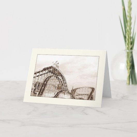 Cyclone Rollercoaster Blank Greeting Card Karte (Vorderseite)