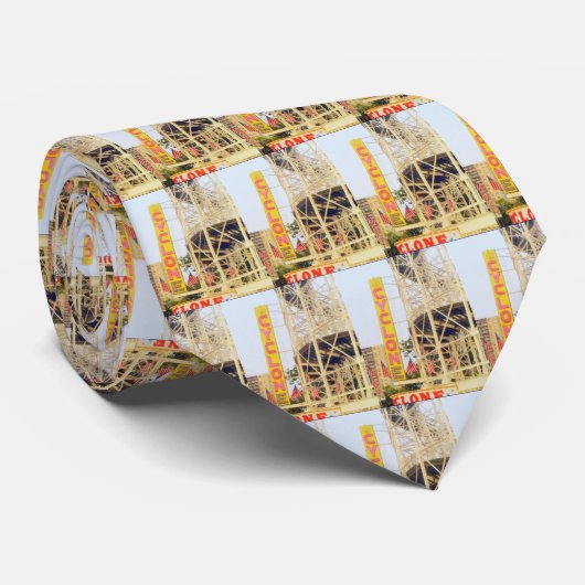 Cyclone Rollercoaster Sign Neck Tie Krawatte (Gerollt)