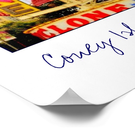 Cyclone Rollercoaster Sign Poster (Ecke)