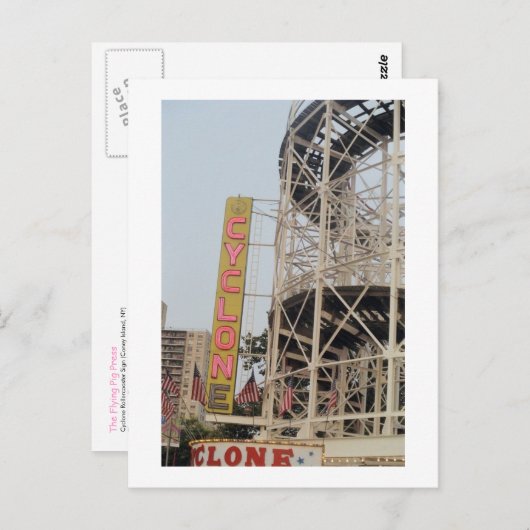 Cyclone Sign (Coney Is, NY) Postcard Postkarte (Vorne/Hinten)