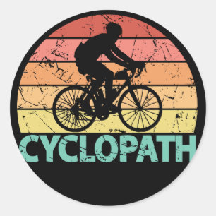 Cyclopath Funny Cycling Runder Aufkleber