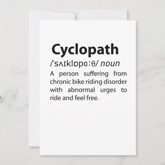 Cyclopath Funny Dictionary Definition (Vorderseite)