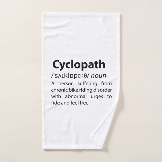 Cyclopath Funny Dictionary Definition Handtuch (Handtuch)