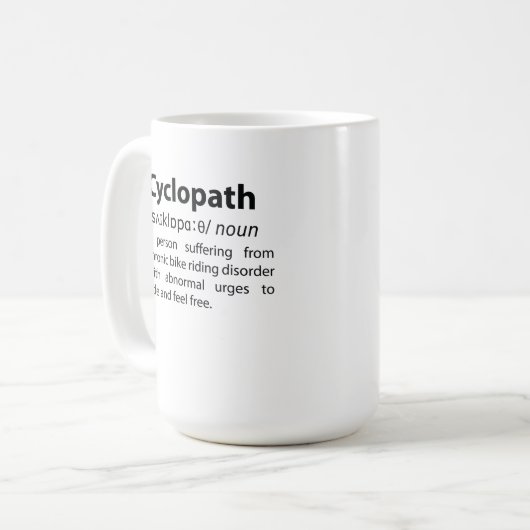 Cyclopath Funny Dictionary Definition Kaffeetasse (Vorderseite Links)