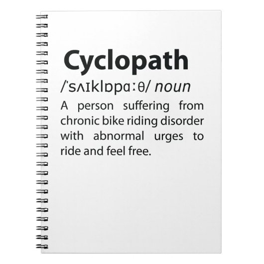 Cyclopath Funny Dictionary Definition Notizblock (Vorderseite)
