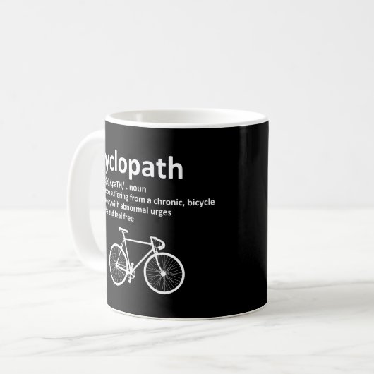 Cyclopath Funny Geschenk für Radfahrer und Biker Kaffeetasse (Vorderseite Links)