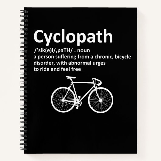 Cyclopath Funny Geschenk für Radfahrer und Biker Notizblock (Vorderseite)