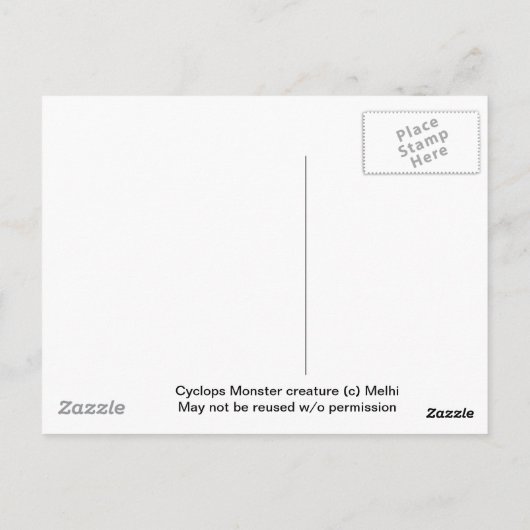 Cyclops Monster Postkarte (Rückseite)