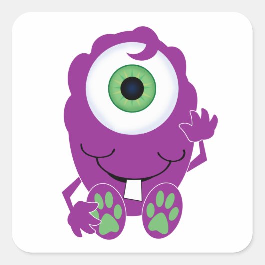 Cyclops Monster Quadratischer Aufkleber (Vorderseite)