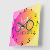 Cycologist Wall Clock Quadratische Wanduhr (Winkel)