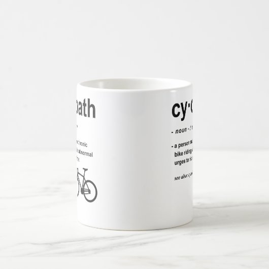 Cycopath Definition Funny Biker Addict Cycling Kaffeetasse (Mittel)