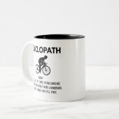 Cycopath-Definition-Geschenk, Fahrradfahrer-Vater, Zweifarbige Tasse (Vorderseite Links)