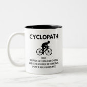 Cycopath-Definition-Geschenk, Fahrradfahrer-Vater, Zweifarbige Tasse (Links)