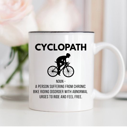 Cycopath-Definition-Geschenk, Fahrradfahrer-Vater, Zweifarbige Tasse
