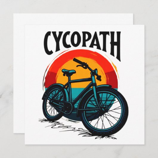 Cycopath: Elektrofahrrad mit Sonnenuntergang Grafi Dankeskarte (Vorne/Hinten)
