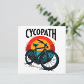 Cycopath: Elektrofahrrad mit Sonnenuntergang Grafi Dankeskarte (Stehend Vorderseite)